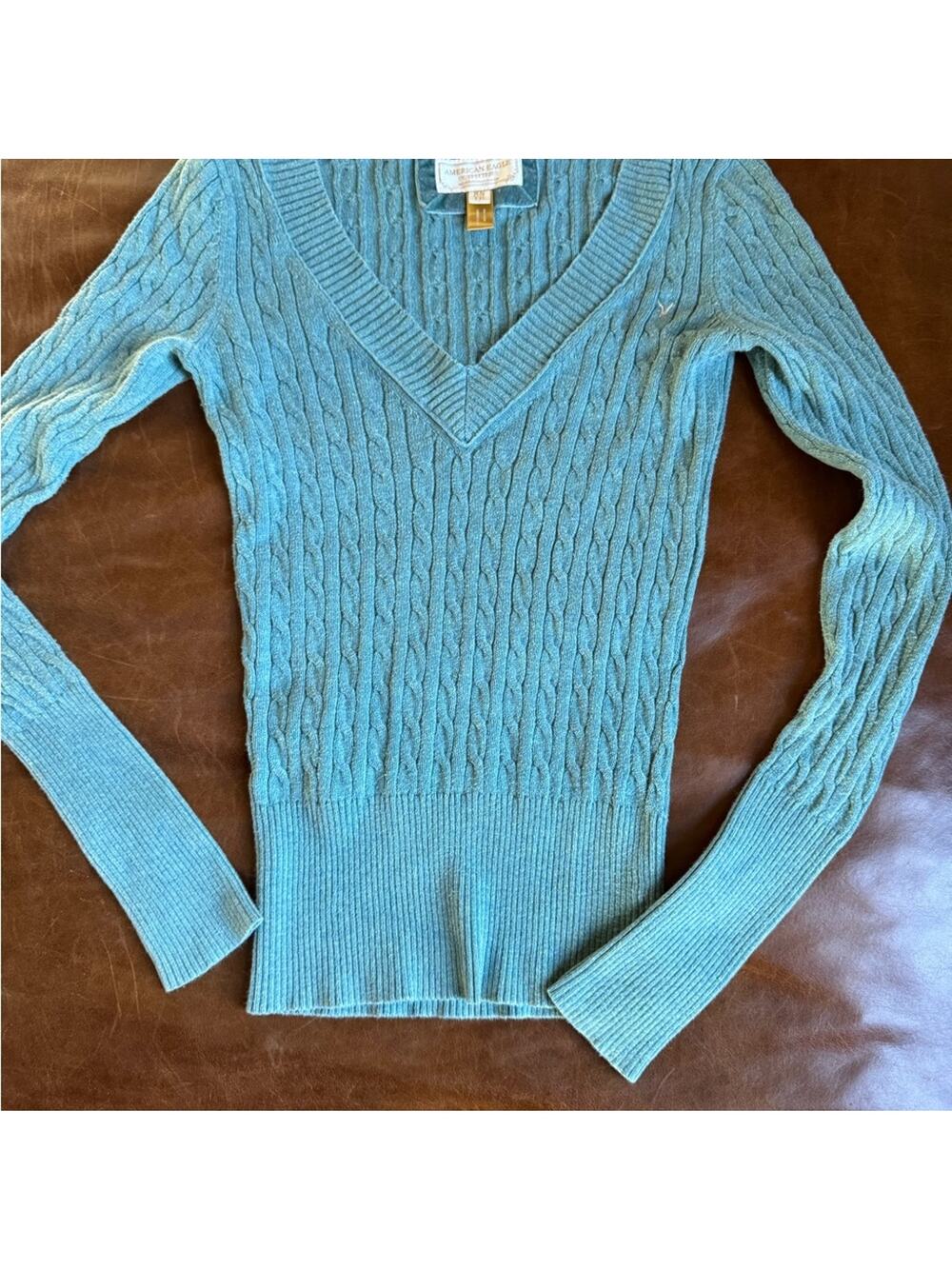 Vintage American Eagle Outfitters V-Neck Sweater - Teal
